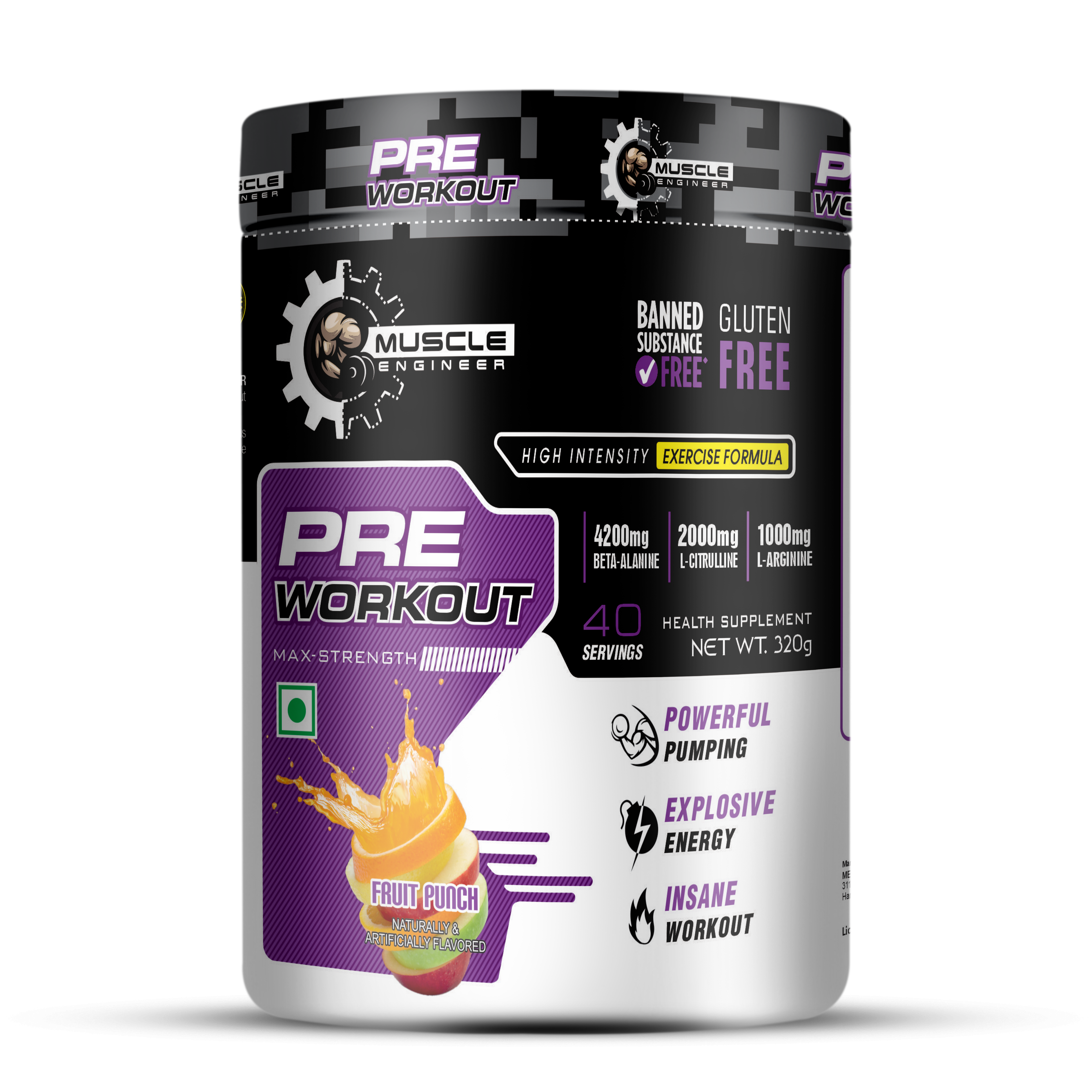 Muscle Engineer  Pre-Workout Fruit Punch